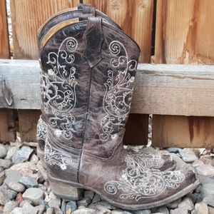 Corral distressed western cowgirl leather boots 5